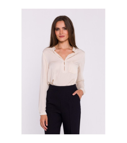 S375 Bluzka z długimi rękawami - beżowa