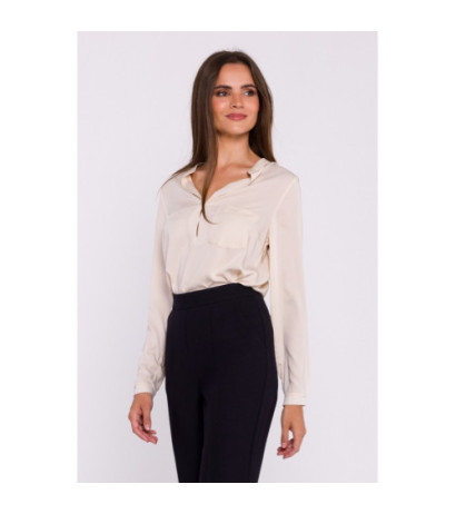 S375 Bluzka z długimi rękawami - beżowa