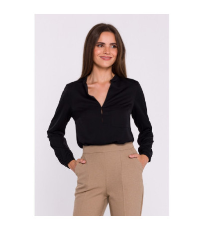 S375 Bluzka z długimi rękawami - czarna