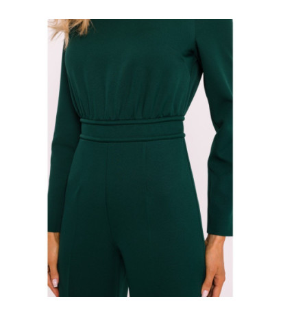 M811 Kombinezon ze zdobieniem w pasie - butelkowa zieleń