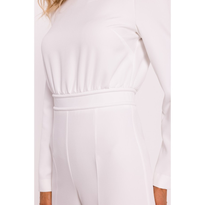 M811 Kombinezon ze zdobieniem w pasie - ecru