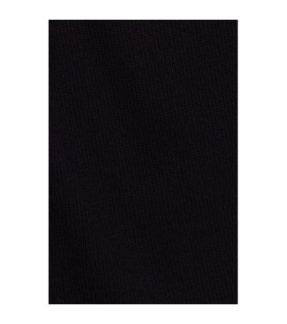 M820 Prążkowana sukienka midi z asymetrycznym dekoltem - czarna