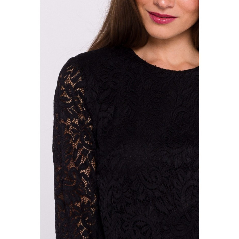 S381 Kombinezon z koronkową górą - czarny