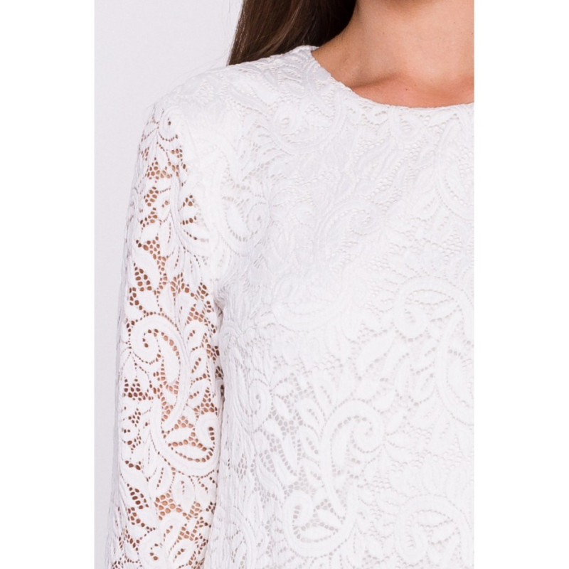 S381 Kombinezon z koronkową górą - ecru