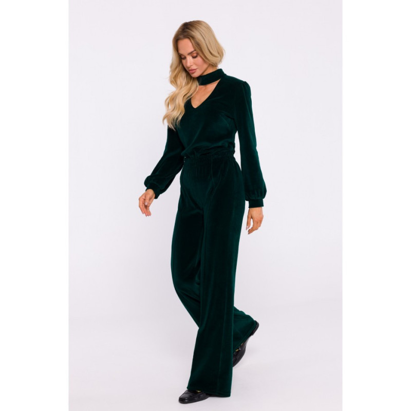 M830 Welurowe spodnie - zielone