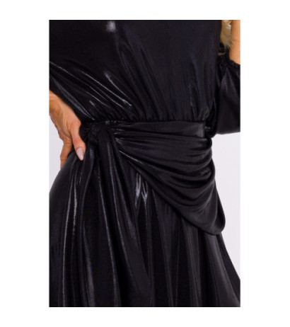 M832 Sukienka mini z wiązaniem na boku - czarna