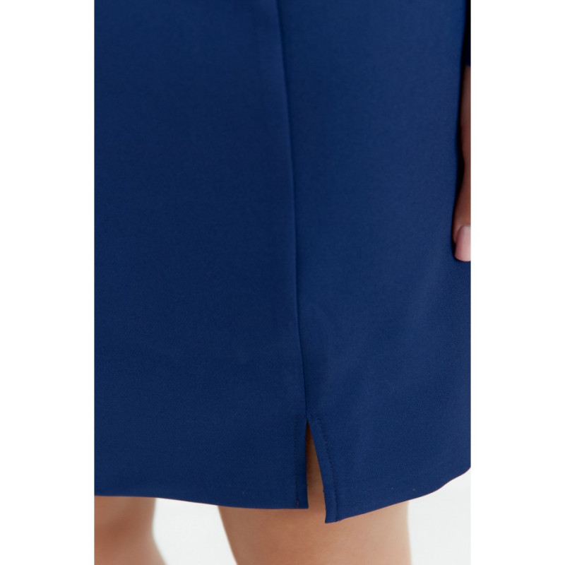 M755 Sukienka z modelującymi przeszyciami - granatowa