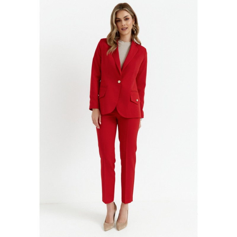 K141 Żakiet z ozdobnymi guzikami - czerwony