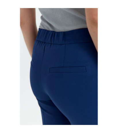 K055 Gładkie spodnie cygaretki - granatowe