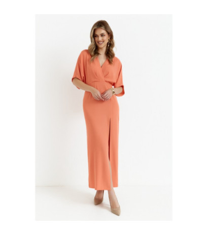 K163 Sukienka maxi - pomarańczowa