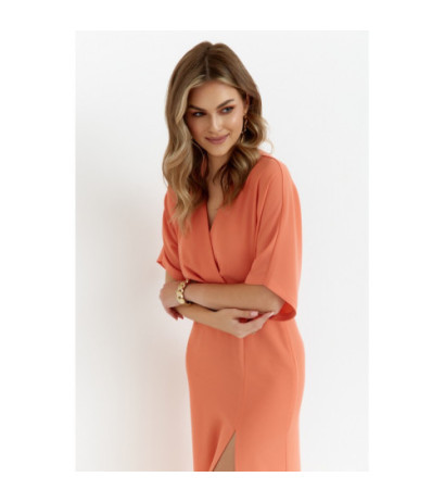 K163 Sukienka maxi - pomarańczowa