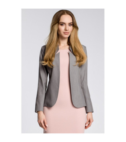 M358 Żakiet z wycięciem w kołnierzu - szary