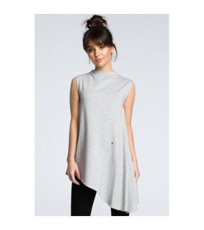 B069 Asymetryczna bluzka bez rękawów - szara