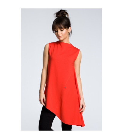 B069 Asymetryczna bluzka bez rękawów - czerwona