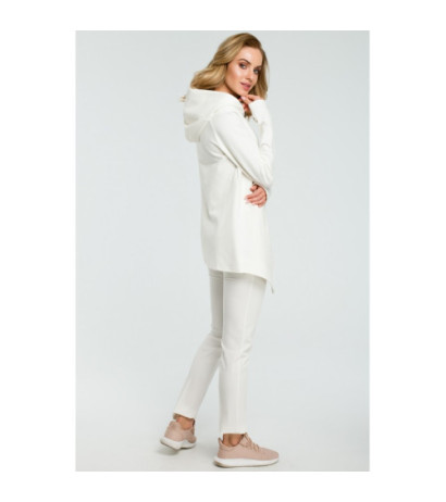 M390 Asymetryczna zasuwana bluzka - ecru