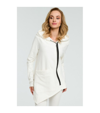 M390 Asymetryczna zasuwana bluzka - ecru