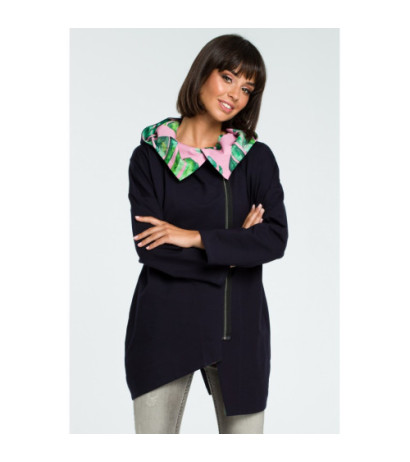 B091 Zasuwana bluza z kapturem - granatowa