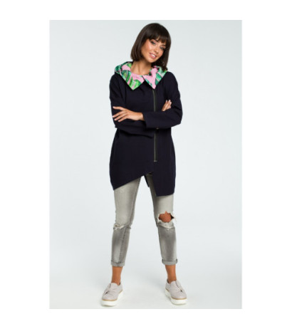 B091 Zasuwana bluza z kapturem - granatowa