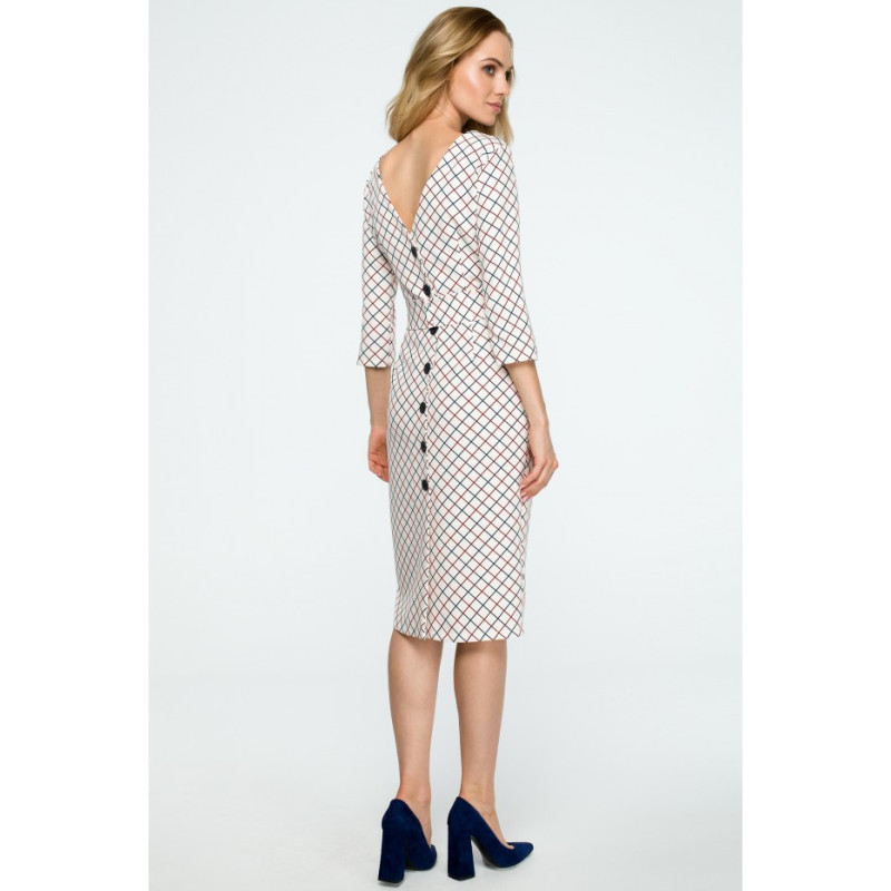 S118 Ołówkowa sukienka z guzikami z tyłu - model 1