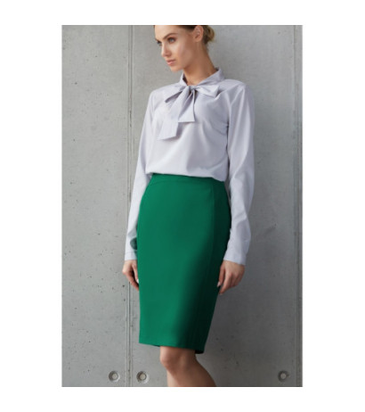 S131 Prosta ołówkowa spódnica biurowa - zielona