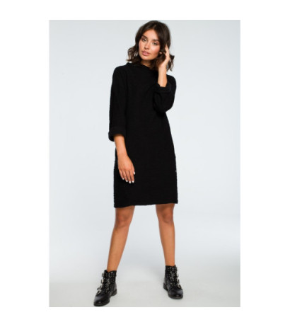 B096 Sukienka z kieszeniami na przodzie - czarna