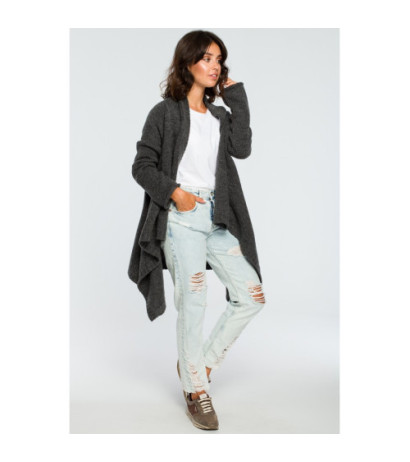 BK017 Kardigan z drapowaniem z przodu - grafitowy