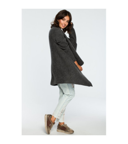 BK017 Kardigan z drapowaniem z przodu - grafitowy