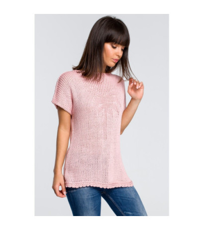 BK020 Sweter z palmą - różowy