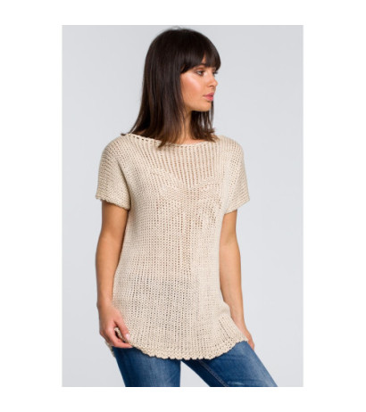 BK020 Sweter z palmą - beżowy