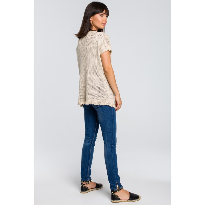 BK020 Sweter z palmą - beżowy