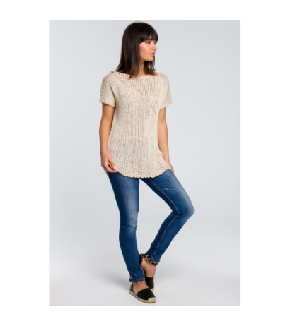 BK020 Sweter z palmą - beżowy