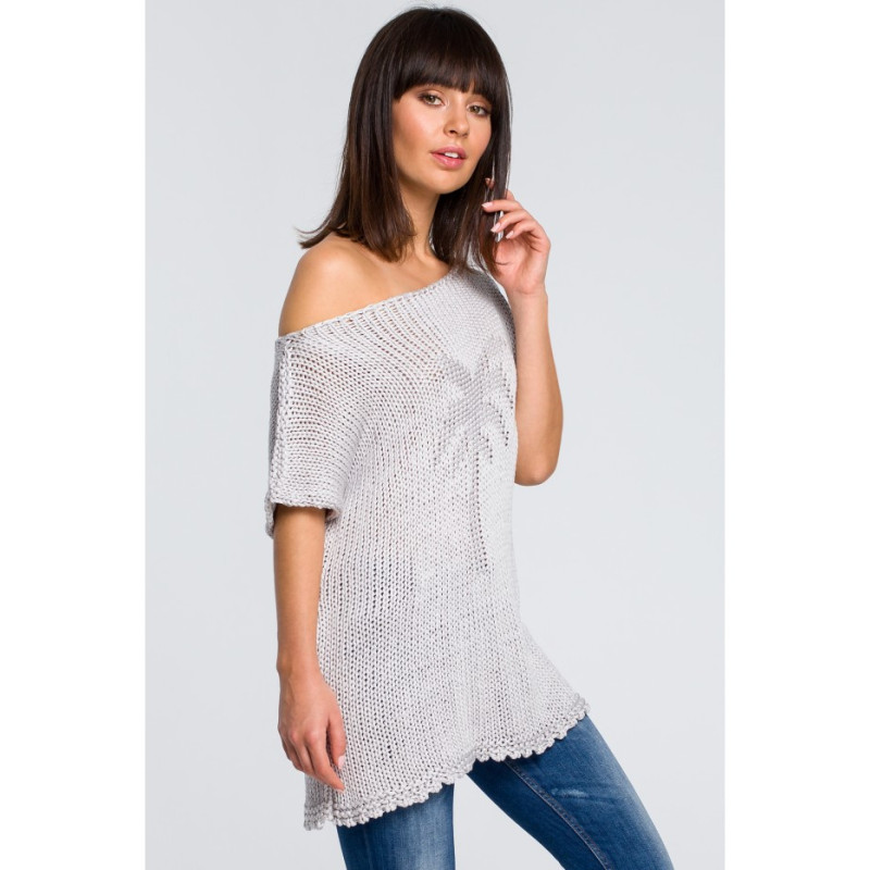 BK020 Sweter z palmą - szary