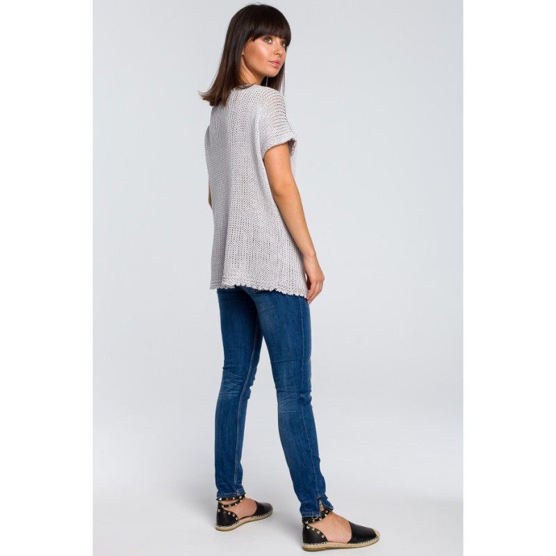 BK020 Sweter z palmą - szary