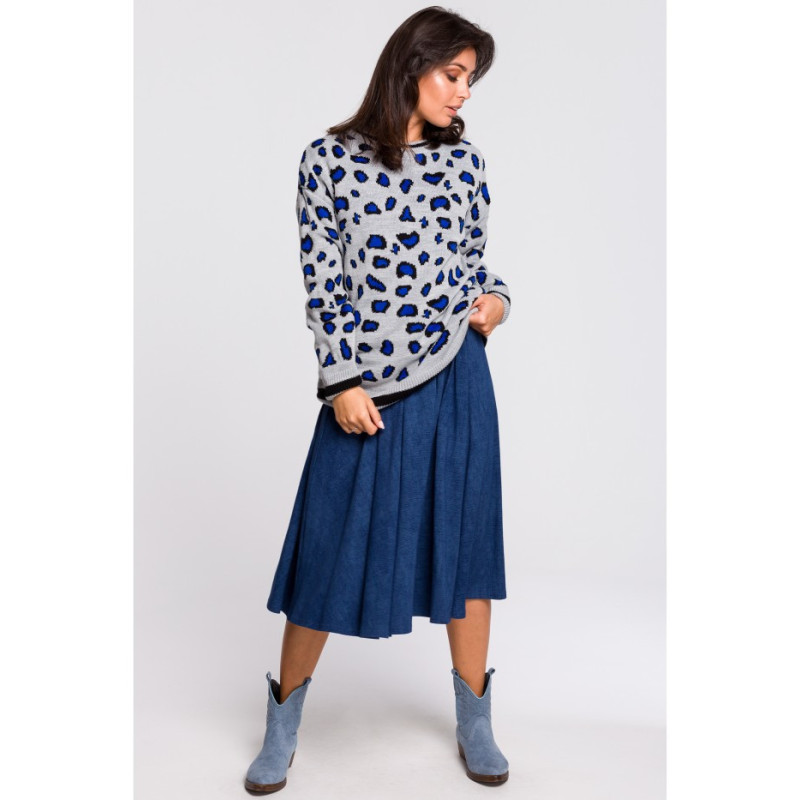 BK029 Sweter w lamparcie cętki - model 3