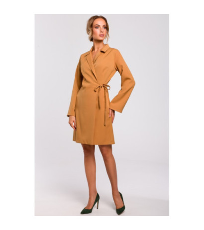 M462 Sukienka żakietowa z wiązaniem na boku - cynamonowa
