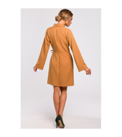 M462 Sukienka żakietowa z wiązaniem na boku - cynamonowa