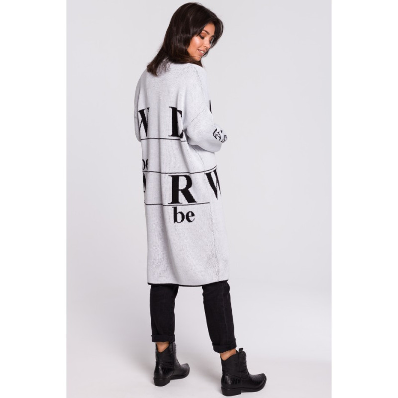 BK040 Kardigan z napisami - model 1