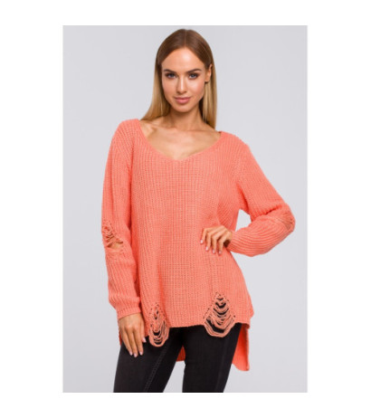 M473 Sweter z dziurami - brzoskwiniowy