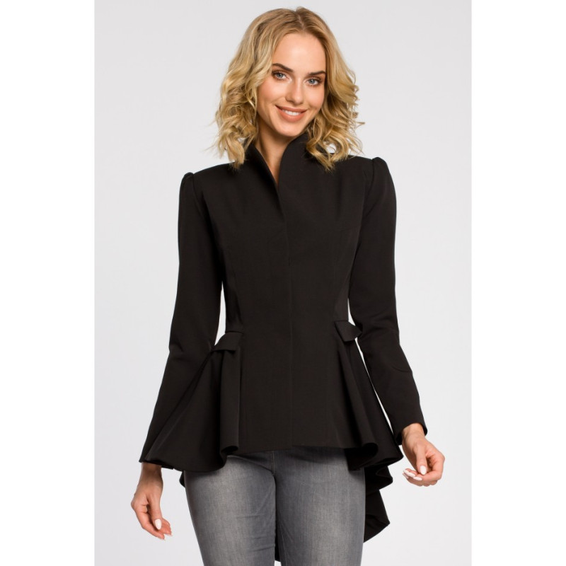 M165 Asymetryczny taliowany żakiet - czarny
