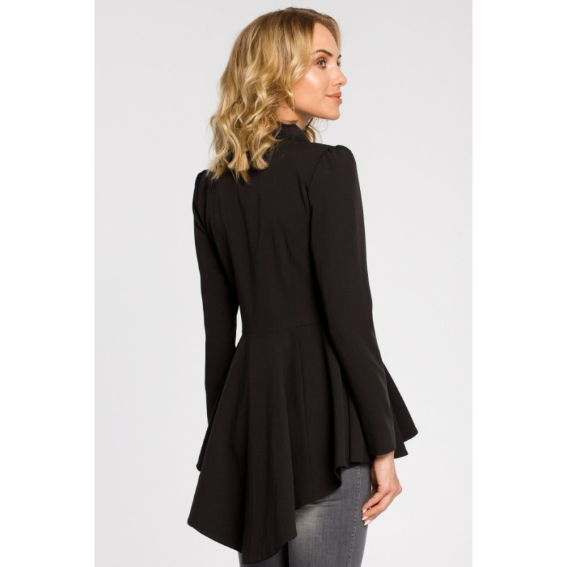 M165 Asymetryczny taliowany żakiet - czarny