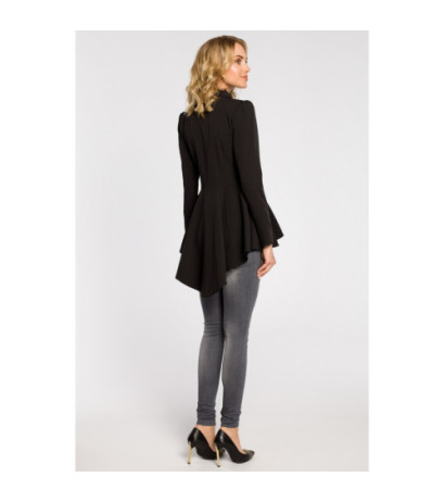 M165 Asymetryczny taliowany żakiet - czarny