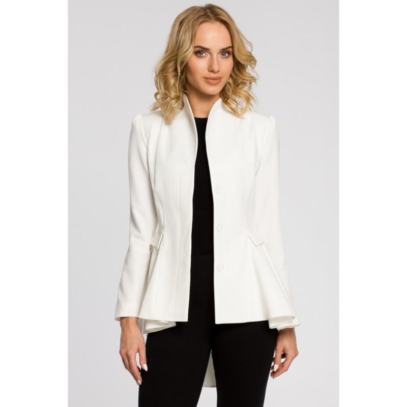 M165 Asymetryczny taliowany żakiet - ecru