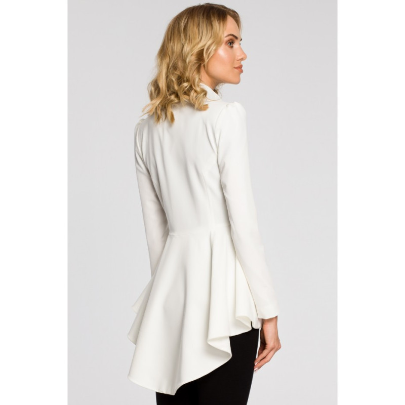 M165 Asymetryczny taliowany żakiet - ecru