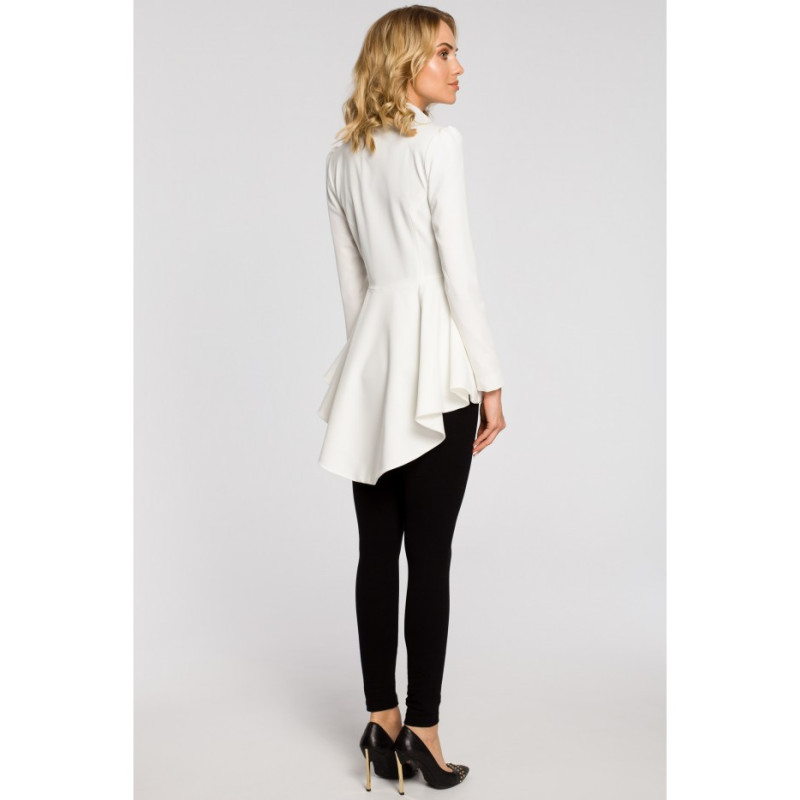 M165 Asymetryczny taliowany żakiet - ecru