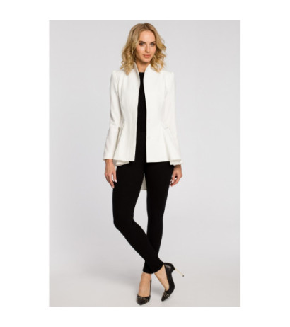 M165 Asymetryczny taliowany żakiet - ecru