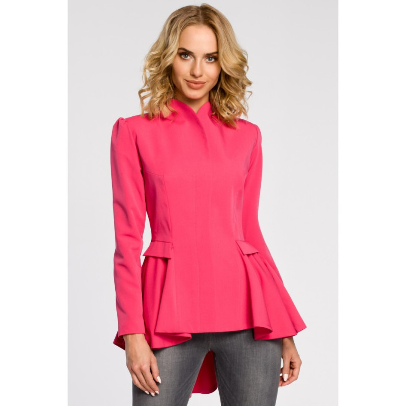 M165 Asymetryczny taliowany żakiet - różowy