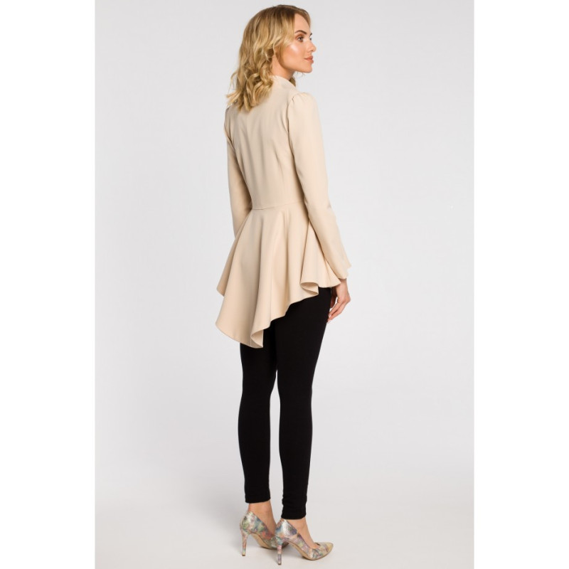 M165 Asymetryczny taliowany żakiet - beżowy