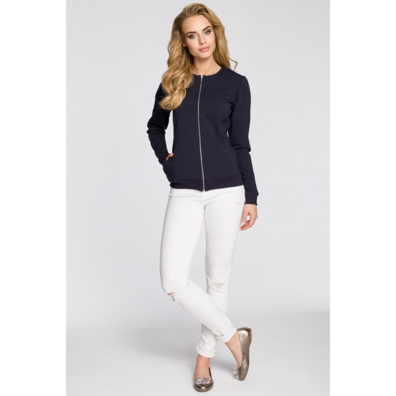 M240 Dresowa kurtka zasuwana na zamek - granatowa