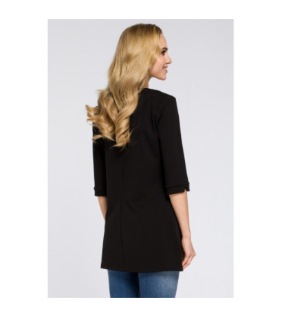 M278 Asymetryczna tunika z zamkiem - czarna