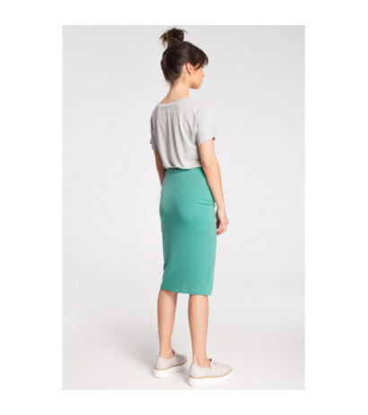B019 Dresowa spódniczka ołówkowa - zielona